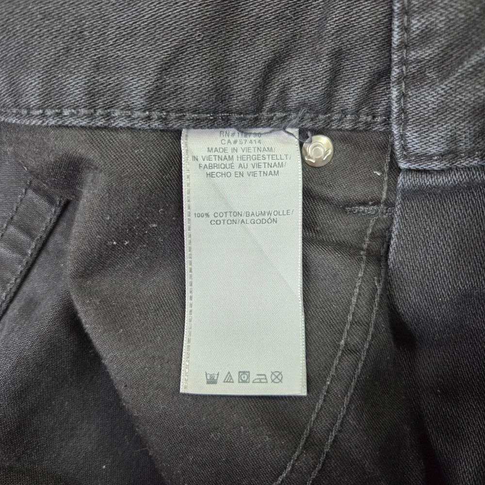 True Religion Mens All Black Jeans Size 31x33 Faded Dark Wash Slim Denim